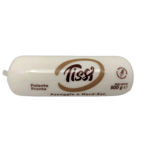 Pasta de Polenta Blanca Cocida Tissi en Rollo, 500g x 12 Unidades, Envasada al Vacío, Ingrediente Principal Maíz - Product Image 1