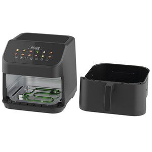 Freidora de Aire Ajustable de Una Sola Cesta 60-200C, Moderna de Acero Inoxidable Cuadrada con Control Digital y Pantalla Táctil para Cocción Rápida Eléctrica - Product Image 1