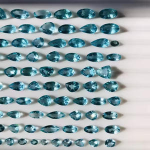 Pierre précieuse d'apatite bleue naturelle exceptionnelle de qualité AAA avec une coupe parfaite et une clarté brillante certifiée IGI pour la fabrication de bijoux - Product Image 3