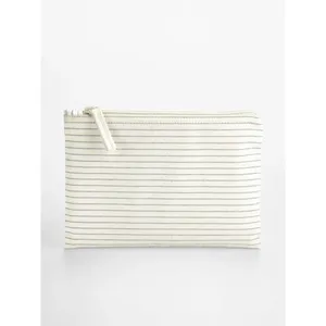 Pochette de toilette rayée en coton biologique, pochette écologique pour gadgets - Product Image 4