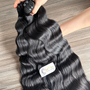 Sun Hair Company Extensions de cheveux humains vietnamiens Couleur noire naturelle Double dessiné Naturel Ondulé Un donneur Trame Paquets de cheveux bruts - Product Image 4