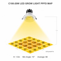 Projecteur LED encastré Koray C120 à zoom, lumière de croissance pour plantes à spectre complet, pour vitrine, éclairage intérieur