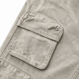 Pantalons cargo pour hommes les plus vendus en gros, pantalons cargo beige délavés, pantalons cargo de haute qualité à jambes larges, pantalons multi-poches pour hommes, streetwear - Product Image 4