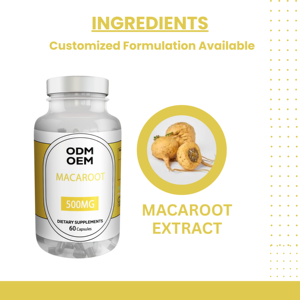 ผงรากมาการูท60ชนิดพร้อมสารเสริมรากโสมแคปซูลฉลากส่วนตัว - Product Image 3