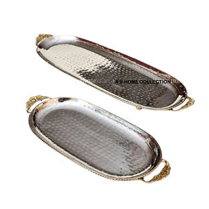 Manijas de latón martillado Nueva llegada Bajo MOQ Acero inoxidable Estilo moderno Tamaño personalizado Bandejas para fumar Rolling Hot Sales - Product Image 1