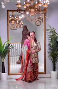 Modern Indian & Pakistani Ethnic Dress High Quality Designer Heavy Faux Georgette Fabric <b>Sharara</b> Suit & Palazzo with Dupatta - Product Image 3