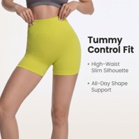 Shorts de yoga taille haute en polyamide pour femme, effet galbant et amincissant, contrôle du ventre