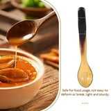 Cuerno Mango marrón Cabeza de oro Cubiertos Cuchara Vajilla de mesa Utensilios de cocina Juego de cubiertos Diseño hecho a mano Forma curva Respetuoso con el medio ambiente - Product Image 6