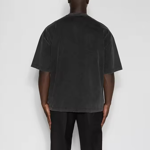 Custom Oversized Boxy Fit Acid Washed <b>Tshirt</b> Men's Cotton Drop Shoulder <b>Tshirts</b> Distressed Streetwear Rib Neck T-shirts for Men - Product Image 4