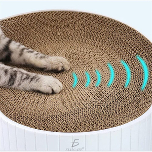 Moderna Tiragraffi Circolare in Sisal per Gatti con Albero e Casetta per Gatti, Confezionata in Cartone - Product Image 5