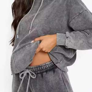 Venta al por mayor de chándal deportivo unisex con logotipo personalizado trajes lisos para hombres y mujeres con capucha más chándal para correr - Product Image 6