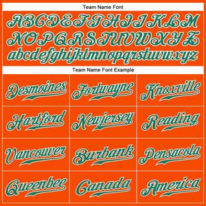 Custom Orange Kelly Green Pinstripe Kelly Green-White Camiseta de béisbol auténtica - Product Image 4