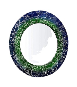 Espejo de pared moderno para hogar, Hotel, sala de estar, cama, baño, decorativo, Color azul, forma redonda, Metal, los mejores espejos de pared únicos - Product Image 1