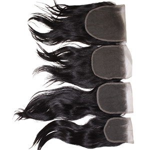 วิกผมมนุษย์แบบผูกด้วยมือทำจาก100% เป็นมิตรกับสิ่งแวดล้อมสำหรับการปิดด้านบนด้วยลูกไม้ฐานผมปลอมโปร่งใสสวยงามตรง - Product Image 3