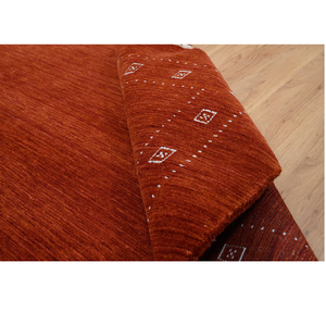 Alfombra Gabbeh de Lana Hecha a Mano, Color Borgoña, Naranja, Terracota, Estilo Vintage, Rojo Óxido, Alfombra Grande para Piso, Decoración Acogedora para el Hogar - Product Image 6