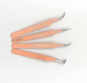 Pince à cils à pointe de fibre parfaite à bas prix en acier inoxydable 90 degrés, droite, botte en L, courbée, pince à cils - Product Image 3