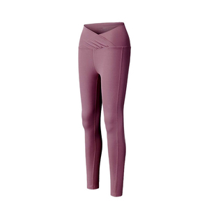 Mallas de yoga ajustadas para entrenamiento de cintura en V súper elásticas sólidas para mujer personalizables con bolsillos laterales - Product Image 1