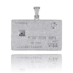 <b>Card</b> Hip Hop Diamond Pendant VVS Moissanite Diamond Luxury Pendant 925 Sterling <b>Silver</b> Hip Hop for Men and Women - Product Image 3