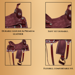 Selle de cheval en cuir de qualité supérieure pour un confort et une performance ultimes | Durable, élégante et ergonomique pour les cavaliers - Product Image 4