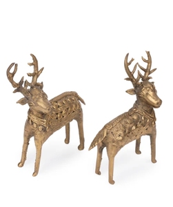 Par de Ciervos Decorativos de Arte Dokra, Adorno de 6 Pulgadas, Dorado, Decoración Moderna para el Hogar, Adorno de Mesa para Sala de Estar - Product Image 5