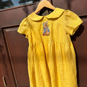 Robe brodée à la main en lin doux pour bébé fille Style décontracté pour le premier anniversaire des tout-petits OEM Made in Vietnam - Product Image 2