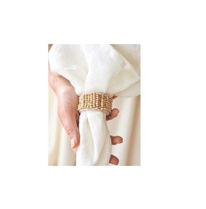 Vente en gros pas cher Anneau de serviette en rotin pour décoration de table avec strass et bling Anneau à boucle pour serviette de table - Product Image 1