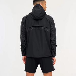 Lightweight Winter <b>Windbreaker</b> Set Waterproof Breathable Zipper Print Plus Size Jacket Jogger Pants Front for Outdoor Sports - Product Image 6