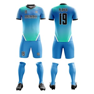 ชุดทีมฟุตบอลทำจากโพลีเอสเตอร์แบบแห้งเร็วชุดทีมฟุตบอลแบบกำหนดเอง - Product Image 1