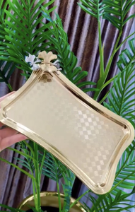 Plateau de service en métal design, plateau de présentation décoratif pour la maison, l'hôtel, le restaurant, les cadeaux de mariage, utilisation durable, vente en gros - Product Image 5