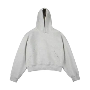 Hoodie court personnalisé 100% coton, coupe ample, épais, essentiel pour l'hiver, pour femme, en tricot molletonné lourd, avec badge, OEM - Product Image 3