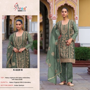 Festival Wear Organza Avec Broderie Salwar Costume Femme Fabricant De Mode Et Fournisseur De L'Inde Au Taux Le Plus Bas - Product Image 2