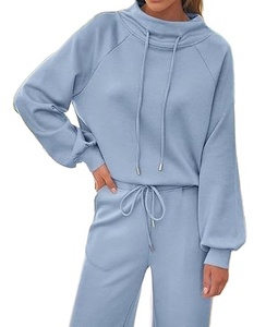 Venta al por mayor de alta calidad ecológico transpirable ligero poliéster/algodón mujeres chándales invierno XL cuello con capucha - Product Image 6