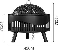 Brasero rond en acier Corten noir pour brûler du bois, pour une utilisation en intérieur/extérieur, avec combustible en copeaux de bois