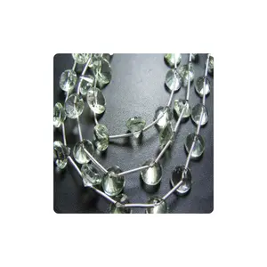 Green Amethyst Beads Quartz Briolette Faceted Round Beads Gemstone Quality Size 8mm Green Amethyst