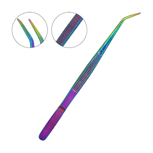 Pince à épiler allemande en acier inoxydable avec embouts droits Pince à épiler dentaire médicale Adson OEM - Product Image 2