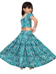 ชุดเลเฮนกาโชลีเด็กแบบดั้งเดิมลายแบนดานี รามา ของชอริยัม แฟชั่น |   ชุดเดรสงานแต่งงานเทศกาลดีวาลีสำหรับเด็กผู้หญิง ยาวคลุมเท้า แห้งเร็ว ทุกแบบ - Product Image 4