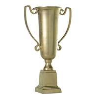Vase d'urne de calice de champion en métal doré de luxe pour centres de table de mariage Vase d'urne en forme de trophée en métal de haute qualité à vendre