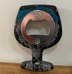 Abrebotellas de resina decorativa y metal Abrebotellas de resina Rosa hecho a mano - Product Image 5