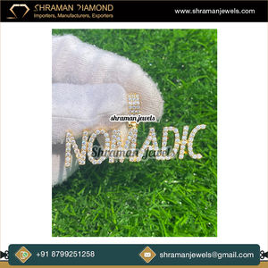 Gran oferta, collar con colgante de diamante cultivado en laboratorio personalizado de lujo, Plata de Ley 925 con placa de identificación personalizada chapada en oro - Product Image 4