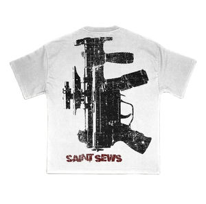 Diseño totalmente personalizado y logotipo gráfico OEM servicio unisex 100% algodón 320gsm ligero camiseta de gran tamaño a precio al por mayor - Product Image 2