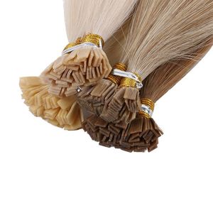 ผมต่อแบบเรมี่ต่อสีบลอนด์เงินแบบพรีเมี่ยมปลายแบนผมคน100% เงางามยาวนาน - Product Image 3