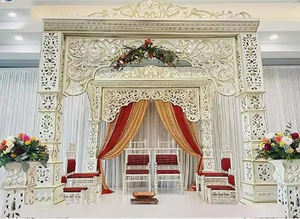 Mariage exclusif de style Bollywood Mandap dernier mariage britannique ensemble de décoration de Mandap hindou meilleur fabricant de mandap de mariage au Royaume-Uni - Product Image 6