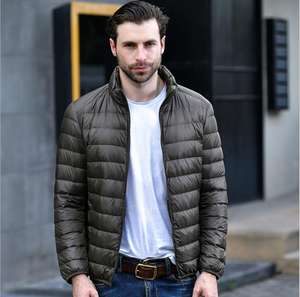 Chaqueta Acolchada Ligera de Gamuza para Hombre para el Frío Invierno, Cuello Alto Personalizado - Product Image 4