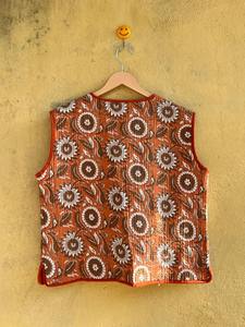 Gilet matelassé en coton fait main, veste de style bohème, 100% coton, style bohème, veste double boutonnage pour femmes - Product Image 6