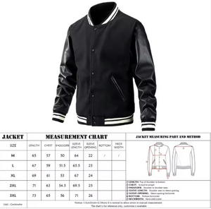 Design your own High Quality <b>Men's</b> Varsity <b>Jacket</b> Custom PU Patchwork Blank Unisex Baseball <b>Jackets</b> for Spring - Product Image 5