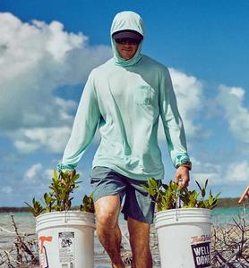 Camisa de pesca con capucha para hombre con logotipo personalizado 2025 RTS, talla de EE. UU., gris, transpirable, UPF 50 100%, poliéster, opciones de tamaño de sublimación - Product Image 6