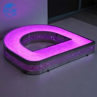Enseigne en acier inoxydable perforée avec lettres LED scintillantes en forme d'étoile, enseigne pour entreprise