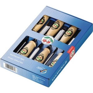 Ensemble de 6 ciseaux avec manche en hêtre blanc, style Ulm, boîte en carton de 6 pièces, taille 26 mm, fabriqués en bois de bambou, artisanat CHERRY - Product Image 1