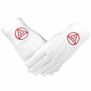 Guantes de Algodón con el Símbolo de la Cruz Roja de la Orden Masónica - Caballeros Templarios (Talla Única) Guantes Formales de Masón. Masónico - Product Image 5