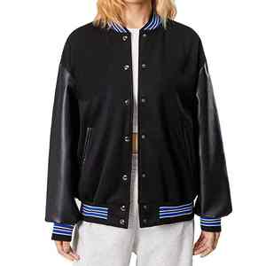 Chaqueta universitaria de mujer de calidad superior al por mayor, logotipo bordado personalizado, lona rellena de algodón para uso en exteriores - Product Image 1